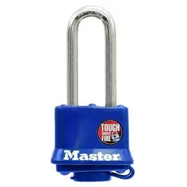 1-1/2-Inch Keyed Laminated Padlock with Blue Weatherproof Cover – 2-Inch Shackle