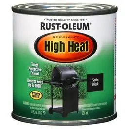 1/2-Pint High-Heat Barbecue Paint – Black Satin Finish for Grills and Stoves
