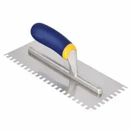 1/4″ x 3/8″ Mega Grip Notched Trowel – Ergonomic Handle Design