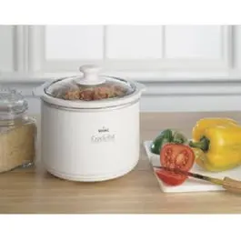 1.5-Quart Removable-Crock Slow Cooker in White