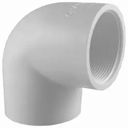 1-Inch White PVC 90-Degree Slip-to-Female Thread Elbow Fitting