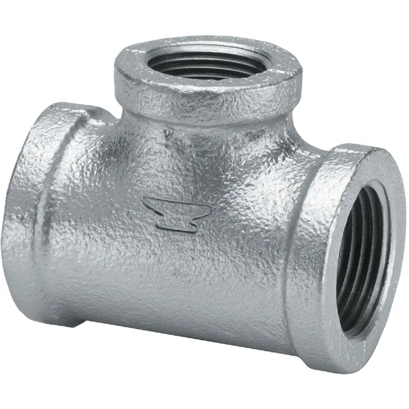 1-Inch x 1-Inch x 3/4-Inch Reducing Galvanized Tee