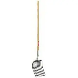 10.75-Inch Manure Fork with 48-Inch Durable Wooden Handle