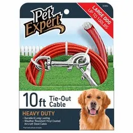 10-Foot Heavy-Weight Steel Aircraft Cable Dog Tie-Out – Compact Yard Solution