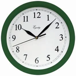 10-Inch Round Wall Clock in Hunter Green Finish
