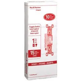10-Pack Ivory Single-Pole Light Switches – 15-Amp, 120-Volt Toggle Style