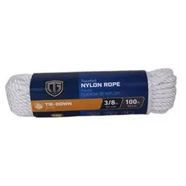 100-Foot 3/8-Inch Twisted White Nylon Rope – General Purpose Utility Cord
