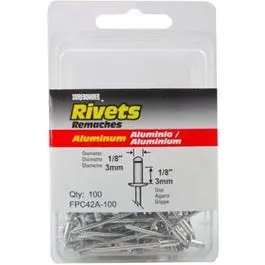 100-Pack Short-Length Aluminum Rivets (1/8″ Dia.)