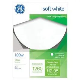 100-Watt White Globe Light Bulb – 5-Inch Diameter