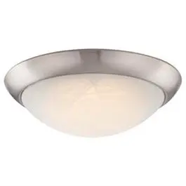 11-Inch Flush-Mount LED Ceiling Light Fixture in Brushed Nickel with White Shade