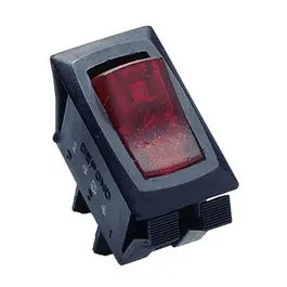 12-Amp Illuminated Red Rocker Switch – 125V AC/DC