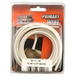 12-Gauge White Primary Electrical Wire – 11-Foot Length