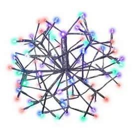 12-Inch LED Shimmering Silver Sphere with Multi-Color Wire Branches