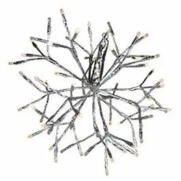 12-Inch LED Shimmering Silver Sphere with Warm White Wire Branches