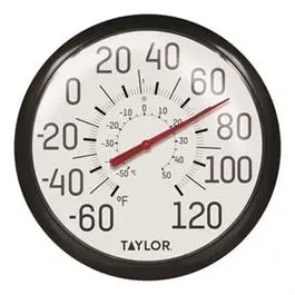 13.25-Inch White Outdoor Dial Thermometer with Weather-Resistant Face