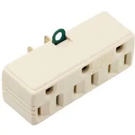 15-Amp Triple Outlet Adapter – Ivory Finish