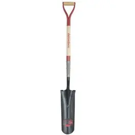 16-Inch Open-Back Drain Spade with Wooden Handle
