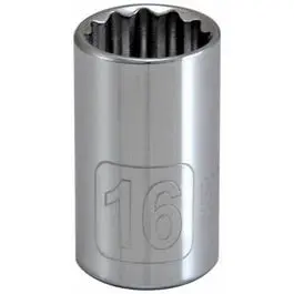 16mm 12-Point Metric Socket – 1/2-Inch Drive