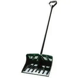 18-Inch Green Polyethylene Snow Pusher with D-Grip Handle