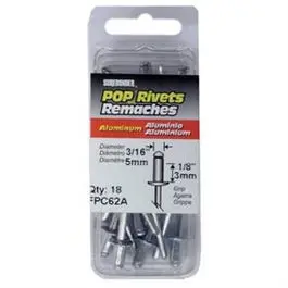 18-Pack Short Aluminum Rivets – 3/16-Inch Diameter