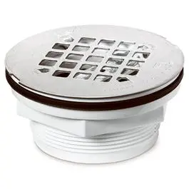 2-Inch Plastic Shower Drain Assembly with Adjustable Flange