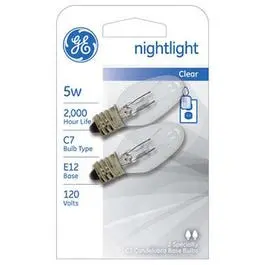 2-Pack Clear 5-Watt Night Light Bulbs (C7)