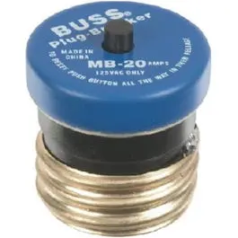 20-Amp 125V Edison-Base Plug-In Fuse Circuit Breaker