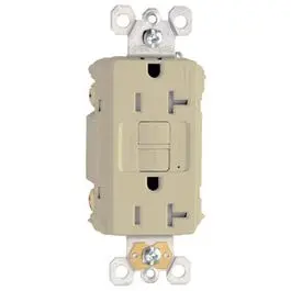 20-Amp Duplex GFCI Outlet – Light Almond Finish