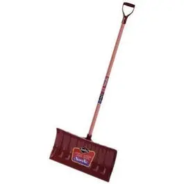 21-Inch Polyethylene Snow Pusher – Hardwood D-Handle Design