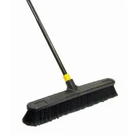 24-Inch Soft-Sweep Bulldozer Push Broom – Black Handle, Polypropylene Bristles