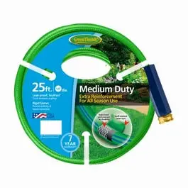 25-Foot 5/8-Inch Nylon-Reinforced Lightweight Garden Hose with Kink Resistance