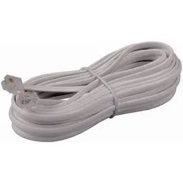 25-Foot White Telephone Line Cord