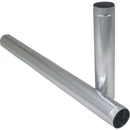 26-Gauge Galvanized Steel Furnace Vent Pipe — 4 in × 24 in