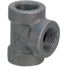 3/4-Inch Black Steel Pipe Tee Fitting