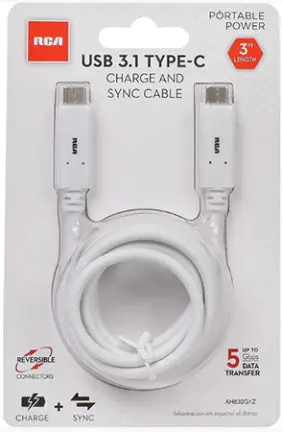3-Foot USB 3.1 Type-C Cable – High-Speed Data & Charging