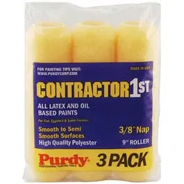 3-Pack 9-Inch x 3/8-Inch Contractor-Grade Paint Roller Covers