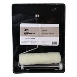 3-Piece Paint Tray Kit – Includes Tray, Roller Frame, and Handle