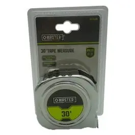 30-Foot Chrome Tape Measure with Nylon-Coated Blade