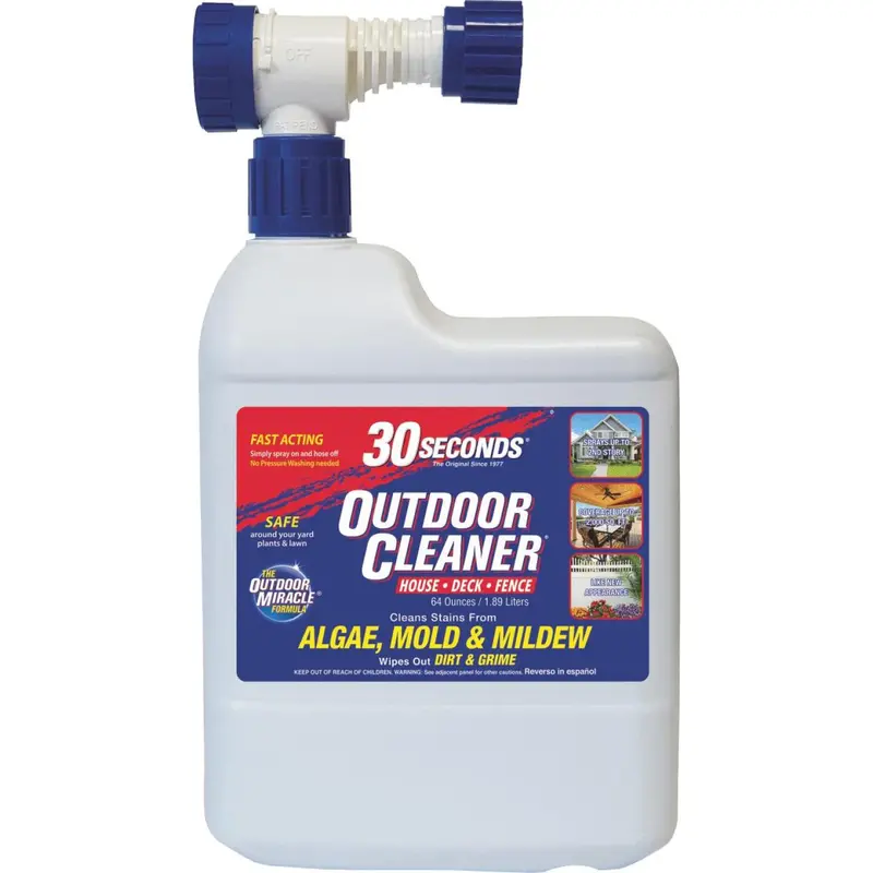 30 Seconds Outdoor Cleaner – Mold, Mildew & Algae Remover, 64 oz Ready-to-Spray Formula