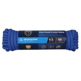 32-Strand Diamond-Braid Polypropylene Rope – 1/2-Inch Diameter, 50-Foot Length