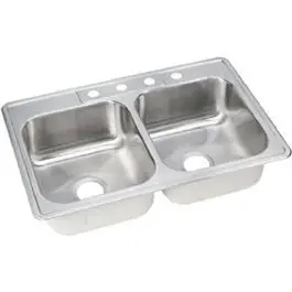 33-Inch × 22-Inch × 8-Inch Stainless Steel Double-Bowl Kitchen Sink