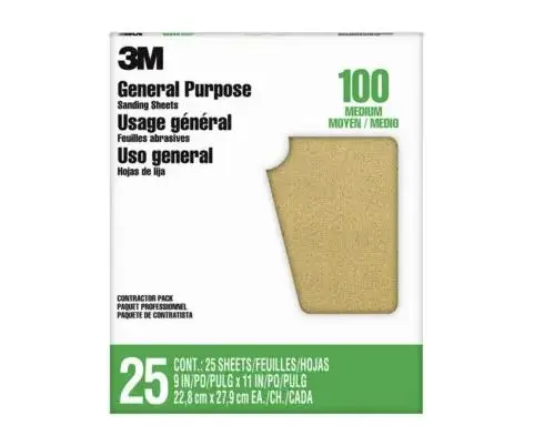 3M Aluminum Oxide Sanding Sheets – 100-Grit, Assorted Sizes