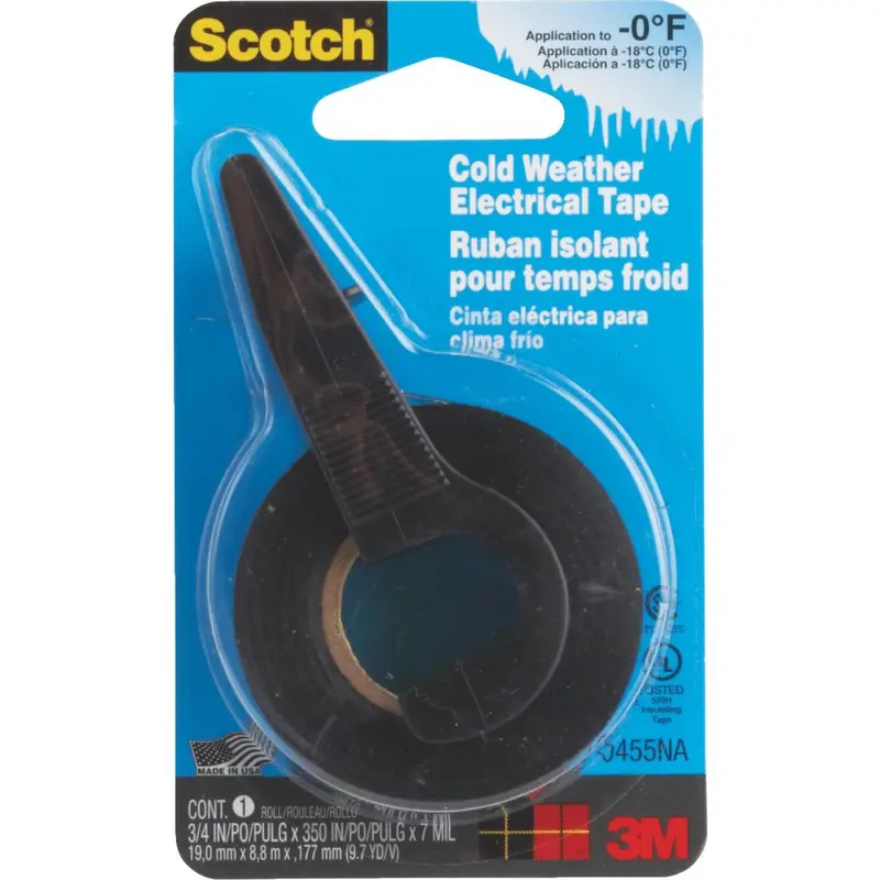 3M Scotch Cold Weather Vinyl Electrical Tape – 3/4″ x 350″, Black