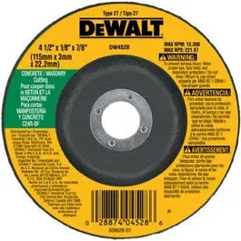 4.5-Inch x 1/8-Inch Fast-Cut Masonry Grinding Wheel – For Concrete & Block