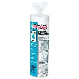 4-Mil Clear Polyethylene Plastic Sheeting – 10 ft x 25 ft Heavy-Duty Roll