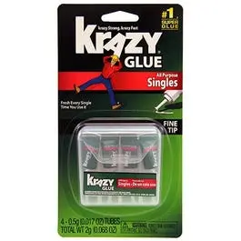 4-Pack Krazy Glue Single-Use Adhesive Tubes