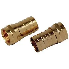 4-Pack RG6 Quad-Shield Coaxial Cable Connectors – Compression Style