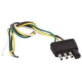 4-Way Flat Trailer End Connector Harness – 12-Inch Length