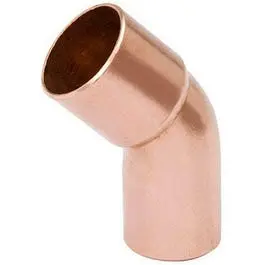 45-Degree Wrought Copper Elbow Fitting – 3/4-Inch Diameter
