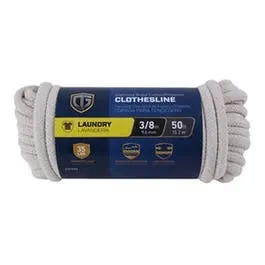 50-Foot 3/8-Inch PVC-Coated Diamond-Braided Cotton Clothesline